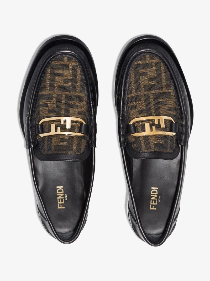 Black Fendi OÃ¢â_x0082_¬â_x0084_¢lock Leather Loafers