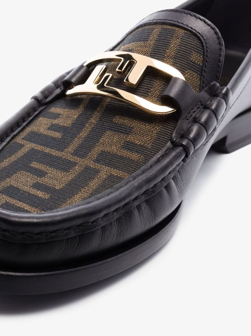 Black Fendi OÃ¢â_x0082_¬â_x0084_¢lock Leather Loafers