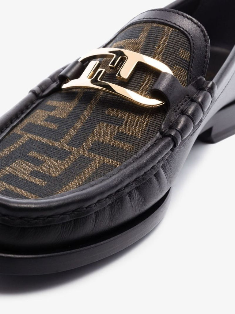 Black Fendi OÃ¢â_x0082_¬â_x0084_¢lock Leather Loafers