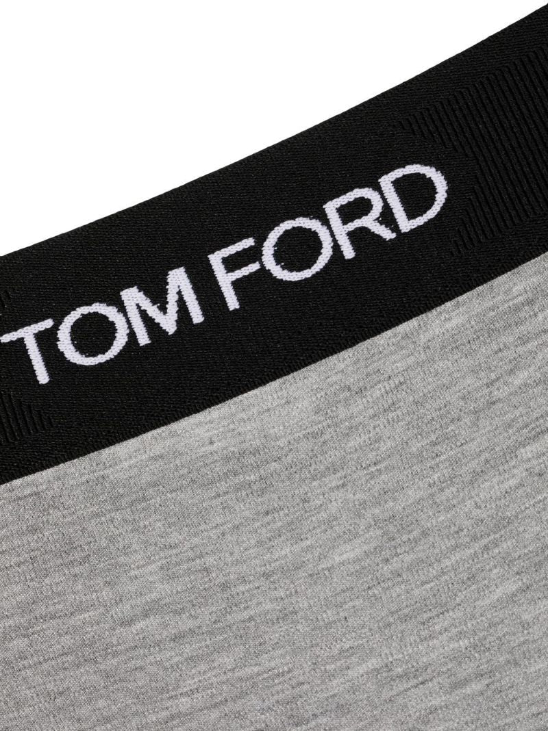 Grey Logo Waistband Thong