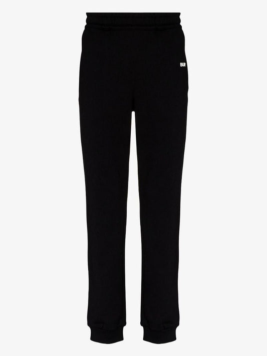 Black Logo Cotton Track Pants