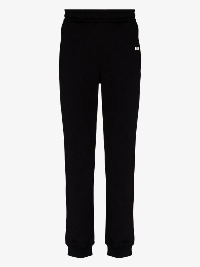 Black Logo Cotton Track Pants