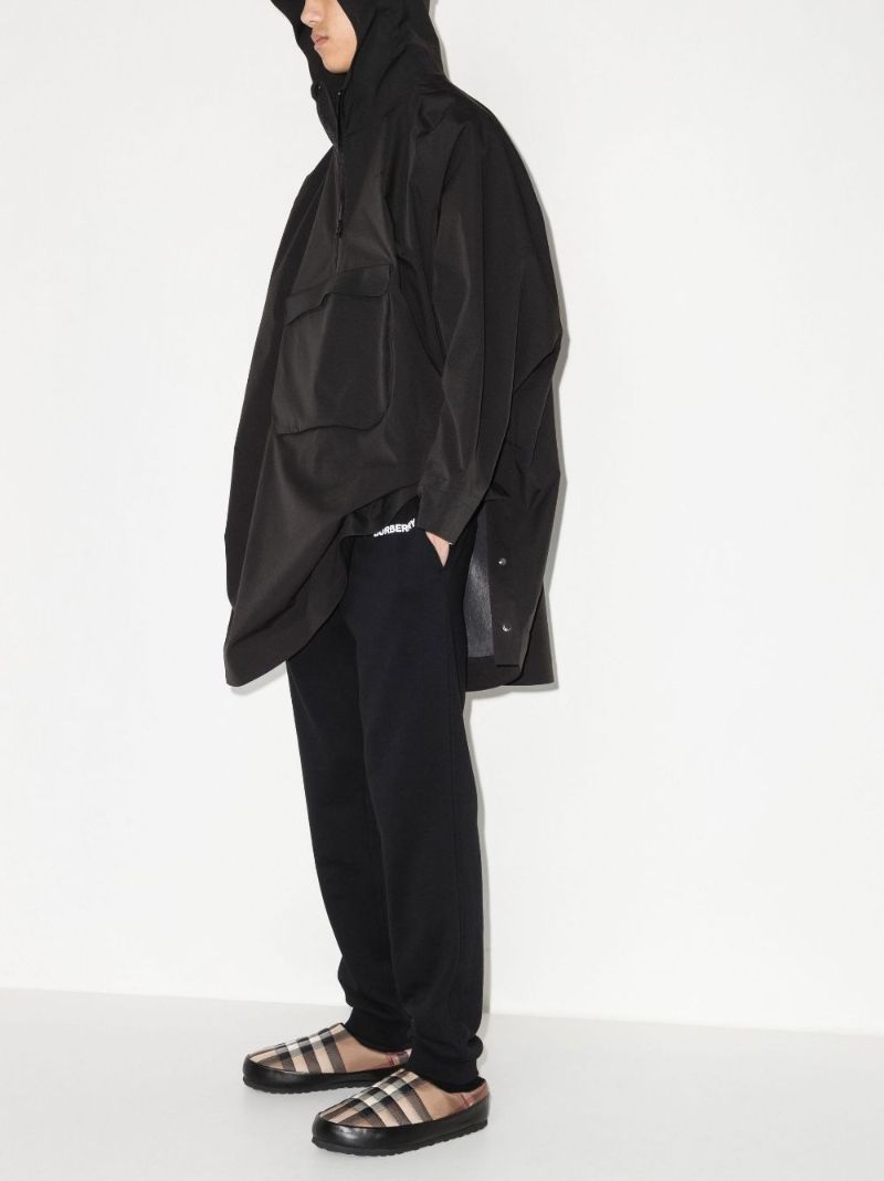 Black Logo Cotton Track Pants