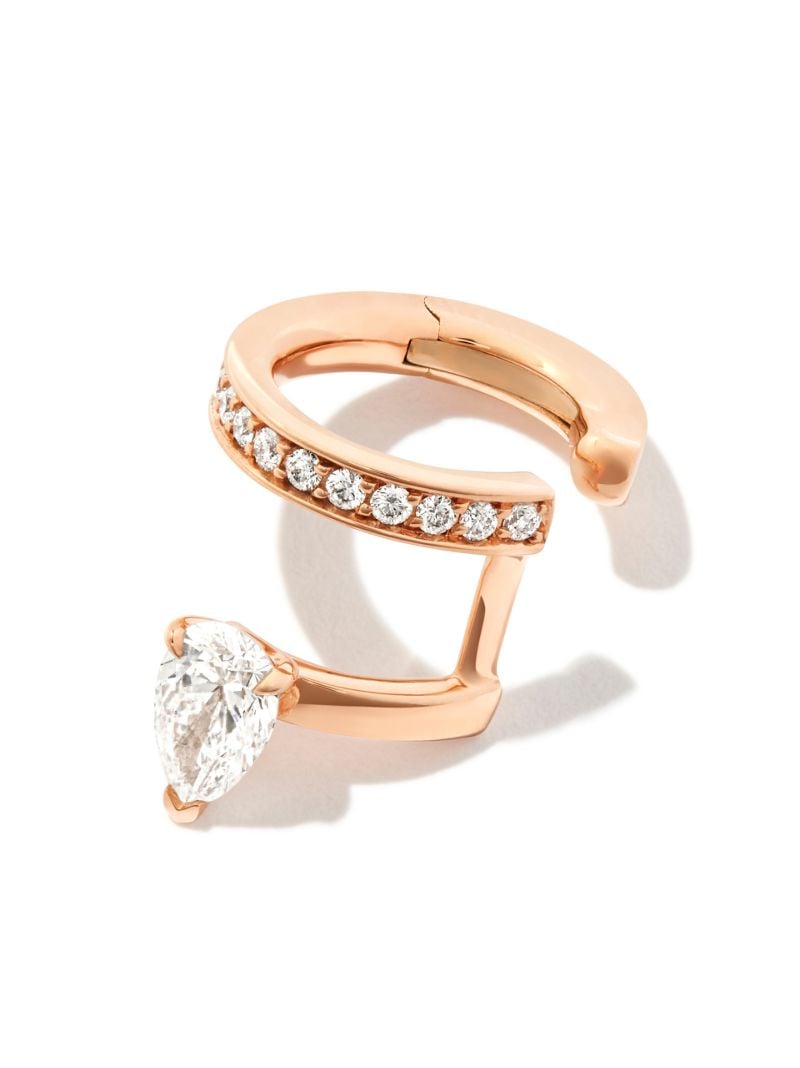 18k Rose Gold Serti Sur Vide Diamond Single Ear Cuff