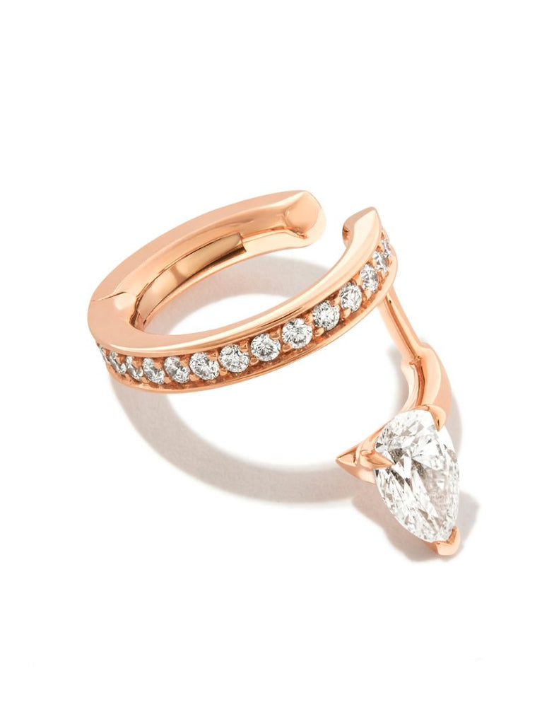 18k Rose Gold Serti Sur Vide Diamond Single Ear Cuff