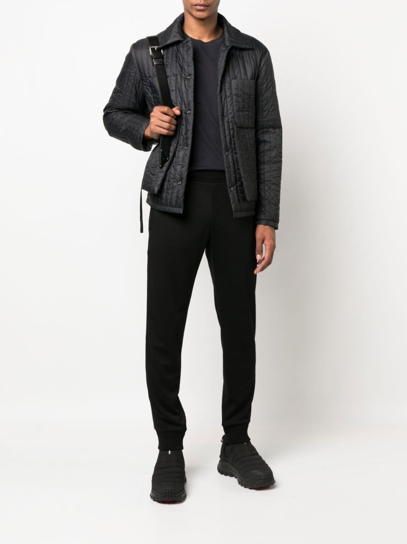 Black Techmerino Wool Track Pants