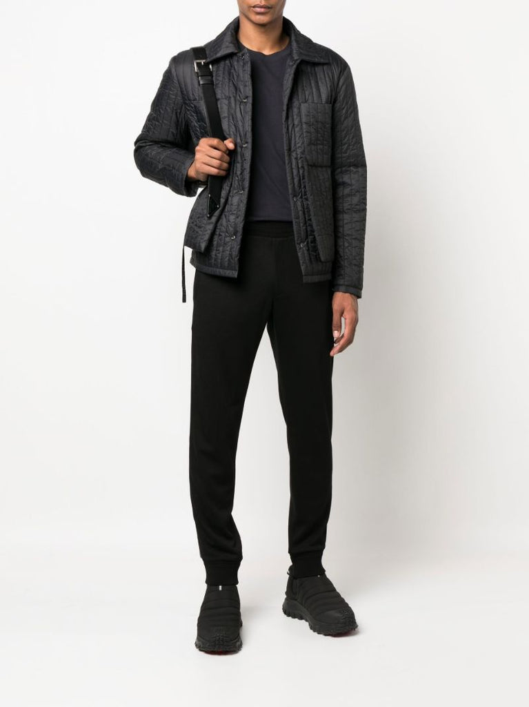 Black Techmerino Wool Track Pants