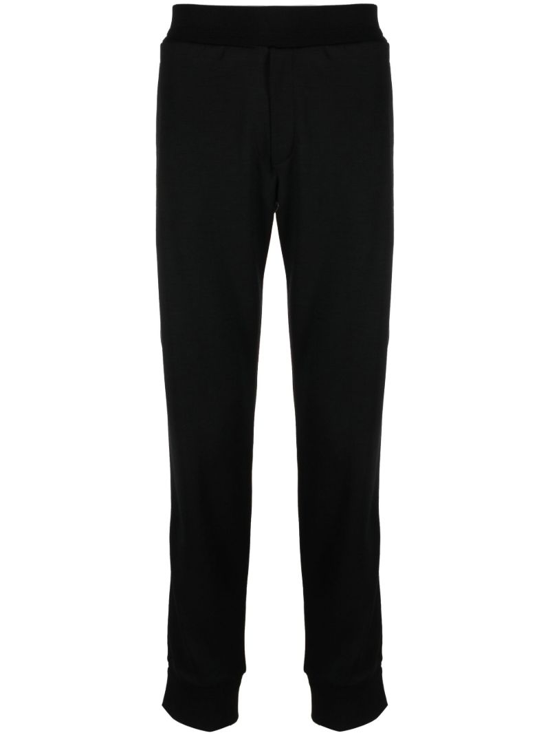 Black Techmerino Wool Track Pants