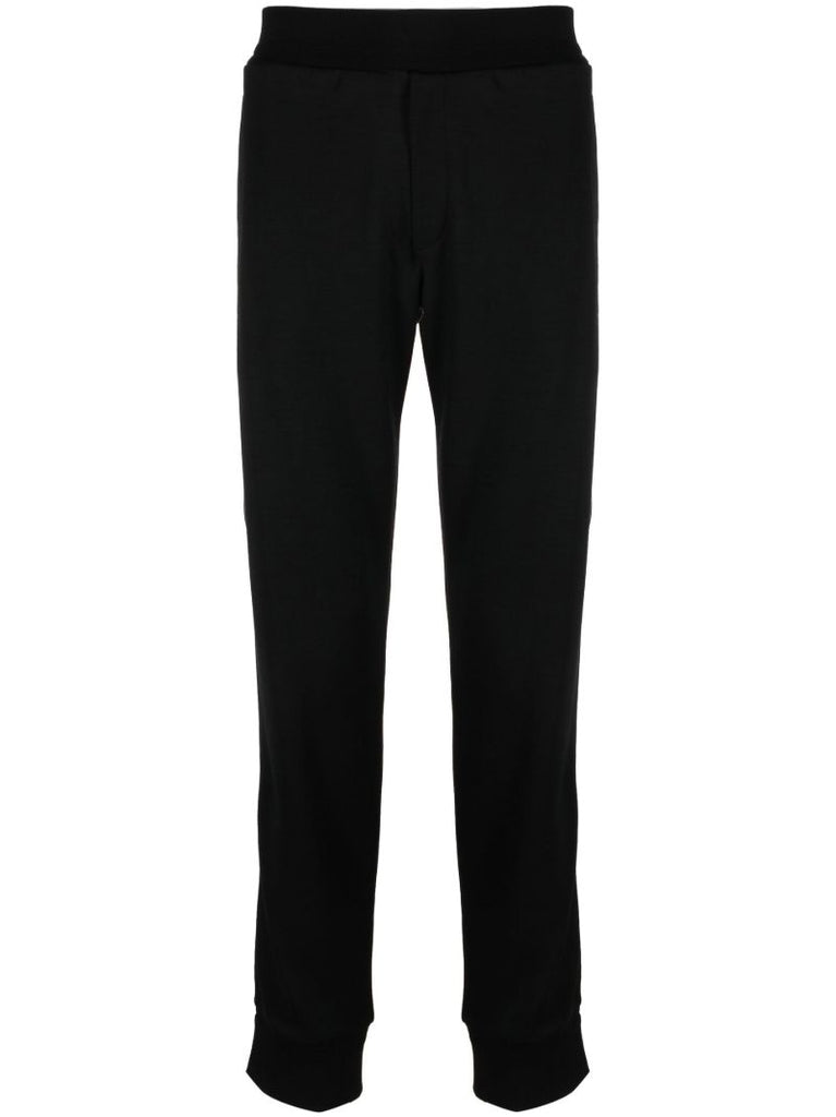 Black Techmerino Wool Track Pants