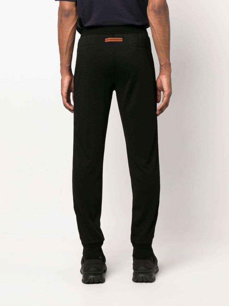 Black Techmerino Wool Track Pants