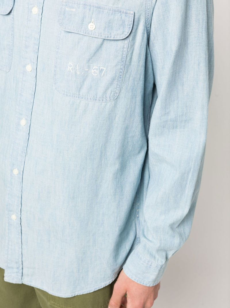 Blue Americana Flag Denim Shirt