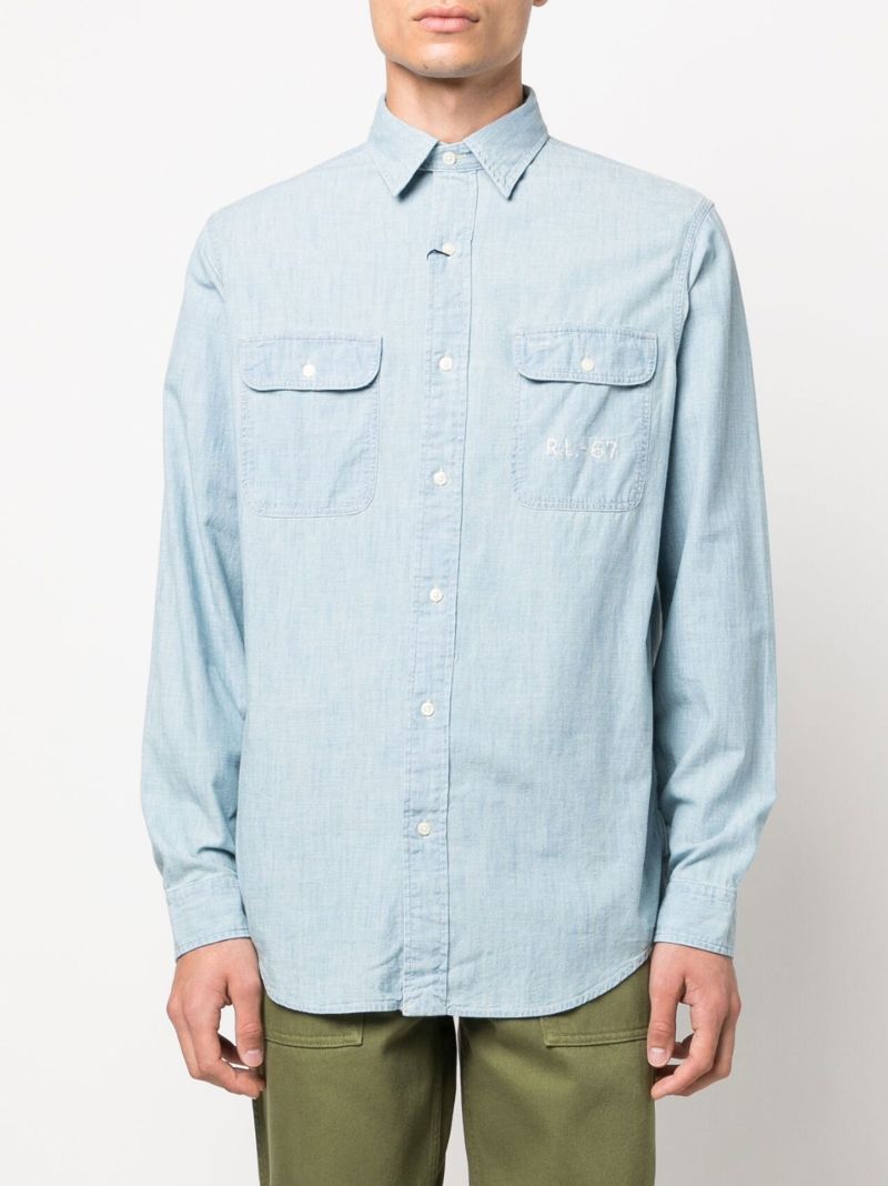 Blue Americana Flag Denim Shirt