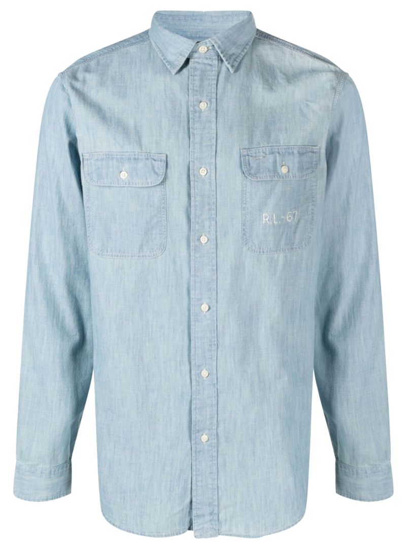 Blue Americana Flag Denim Shirt