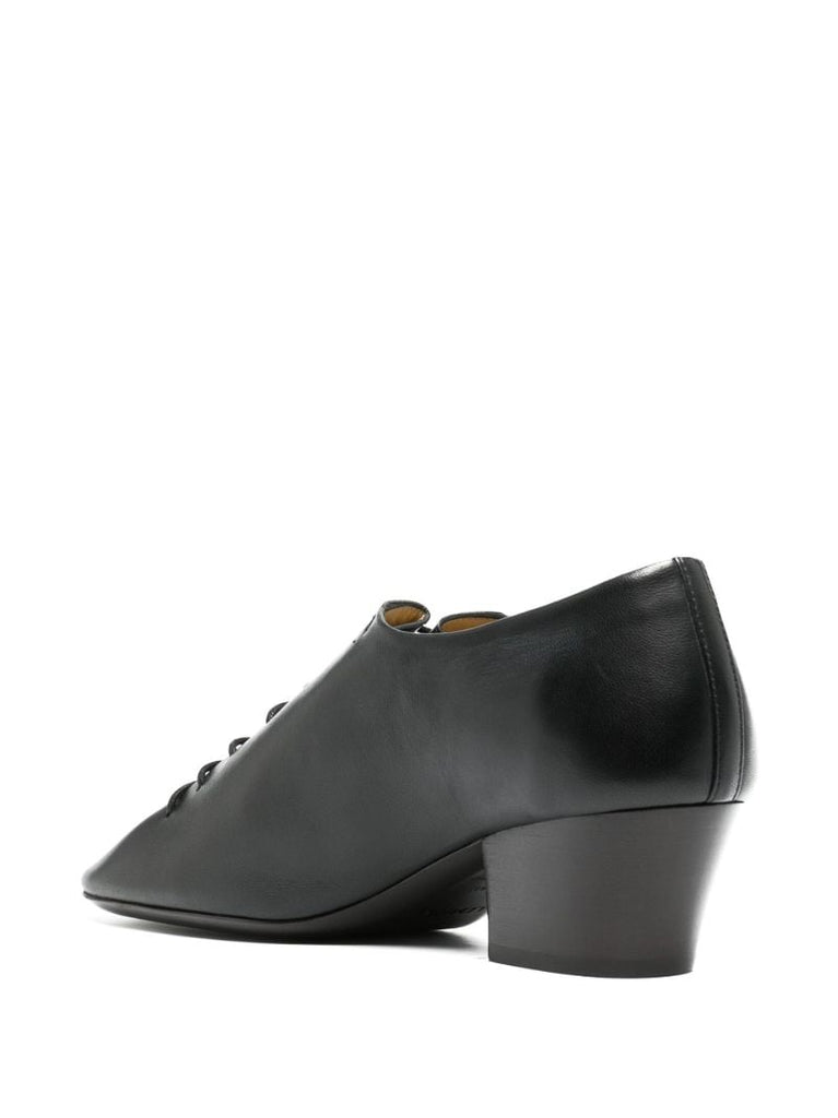 Black Lace-up Leather Derby Shoes