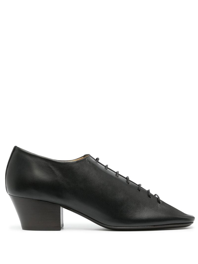 Black Lace-up Leather Derby Shoes
