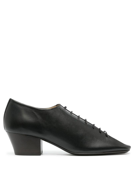 Black Lace-up Leather Derby Shoes