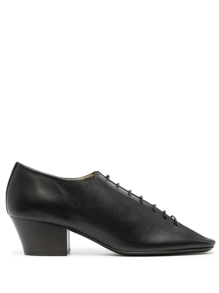Black Lace-up Leather Derby Shoes