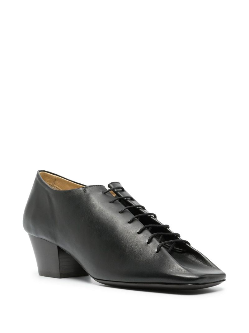 Black Lace-up Leather Derby Shoes
