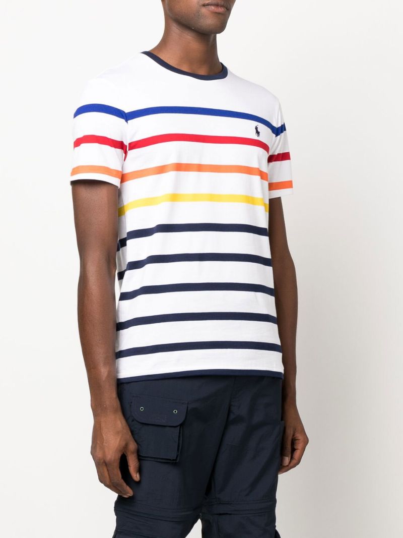 White Striped Cotton T-shirt