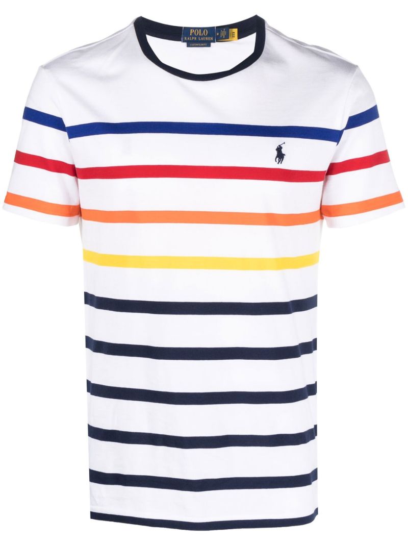 White Striped Cotton T-shirt