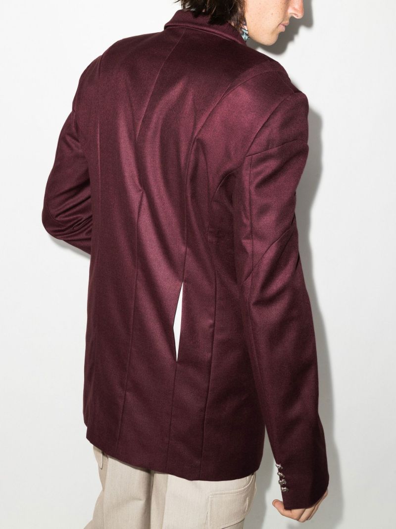 Red Single-breasted Blazer