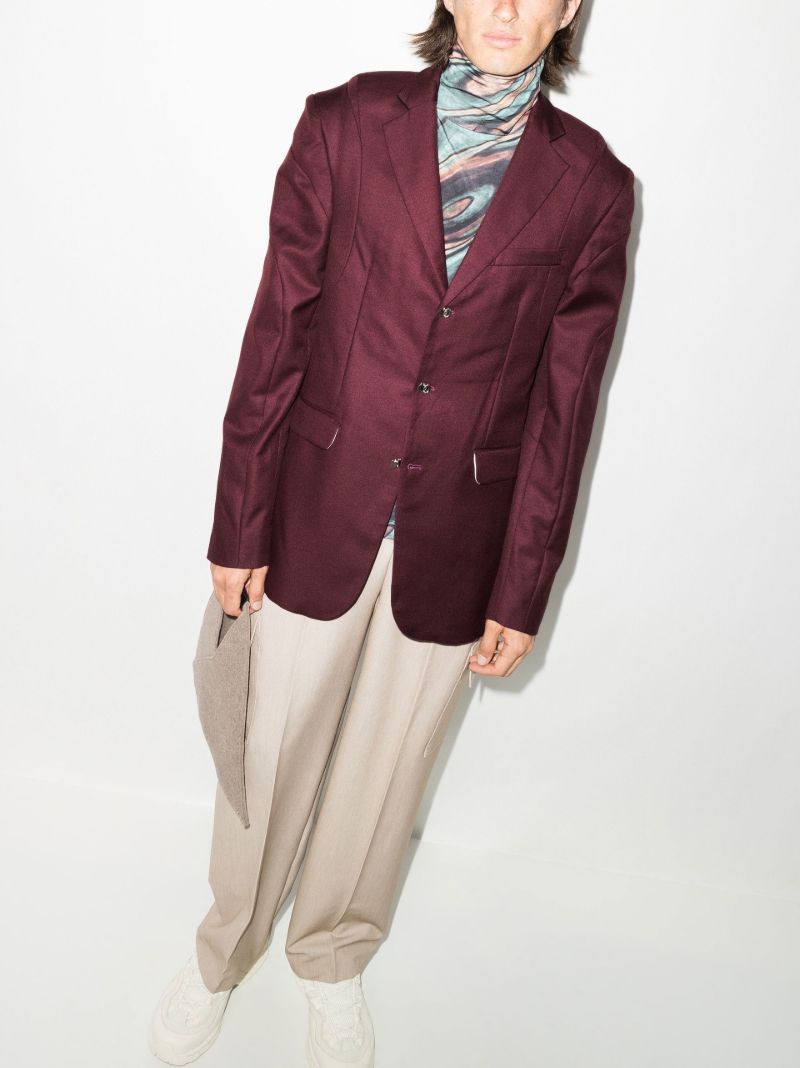 Red Single-breasted Blazer