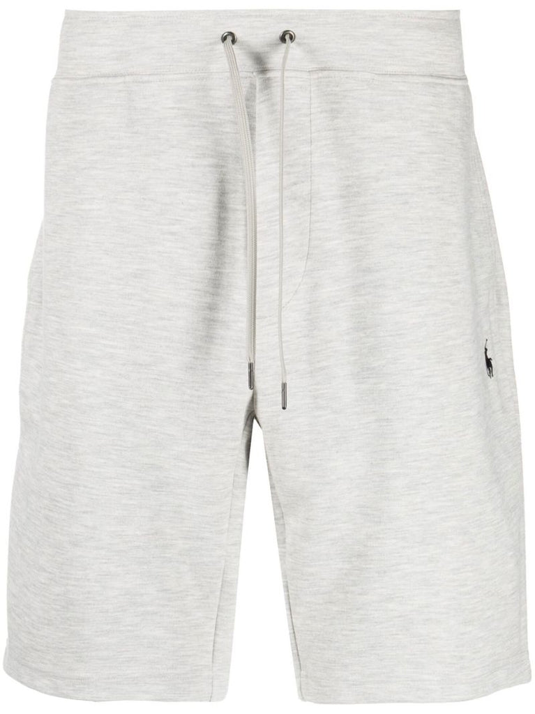 Grey Drawstring Thigh-length  Track Shorts