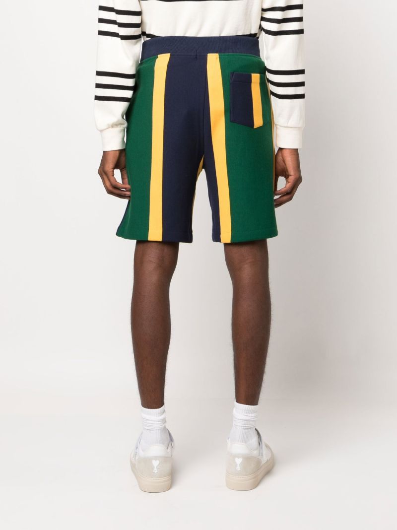 Blue Striped Fleece Track Shorts