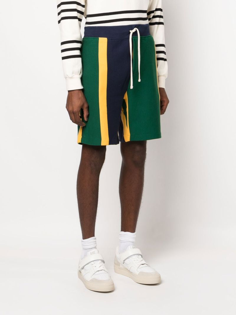Blue Striped Fleece Track Shorts