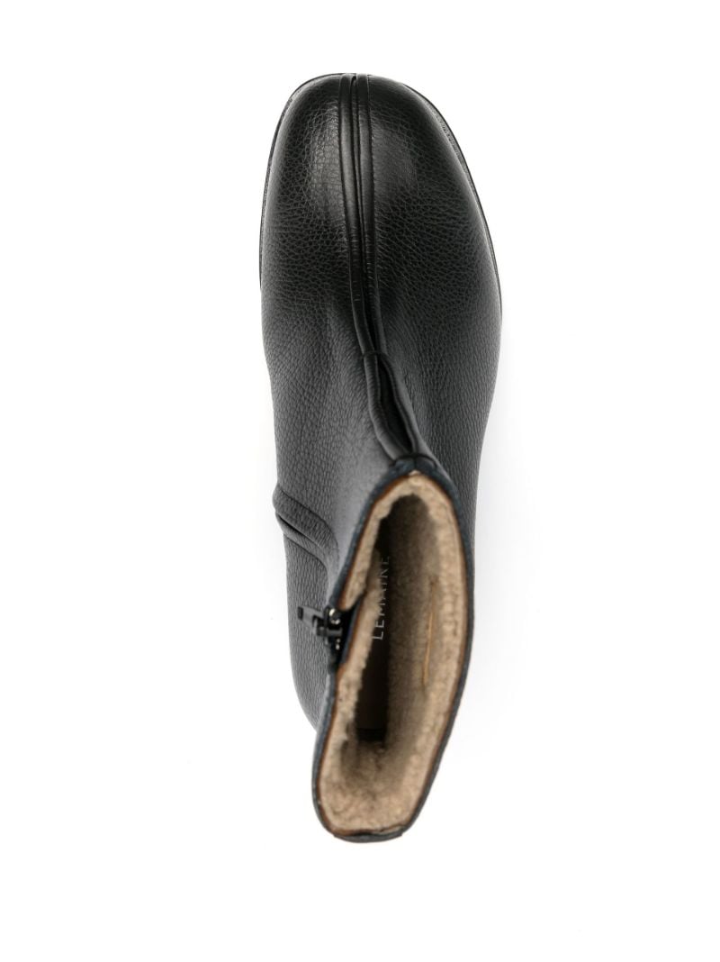 Black Shearling-lined Leather Ankle Boots