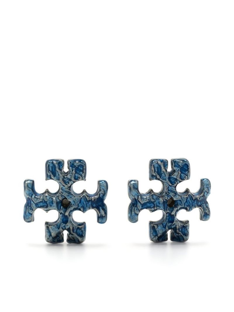 Silver-tone Roxanne Painted Stud Earrings