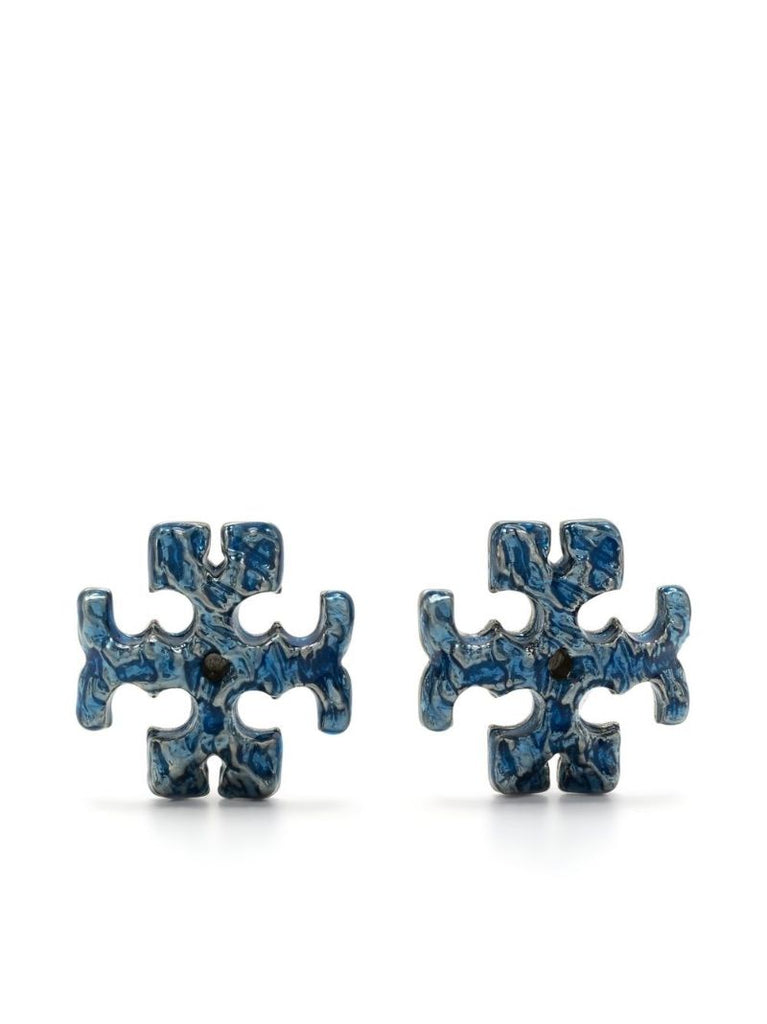 Silver-tone Roxanne Painted Stud Earrings
