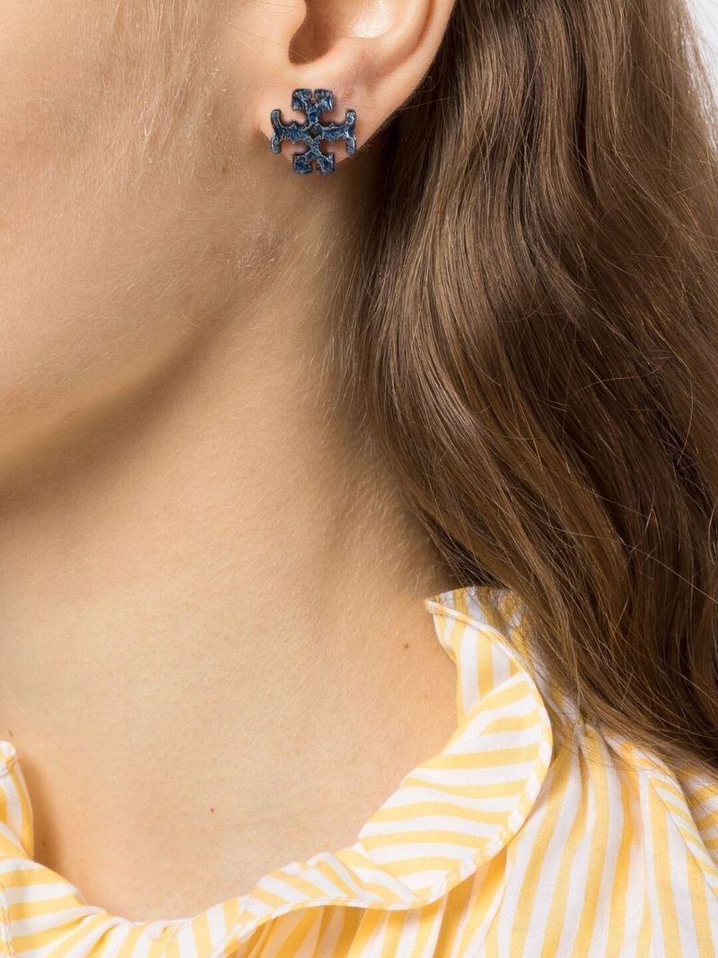 Silver-tone Roxanne Painted Stud Earrings