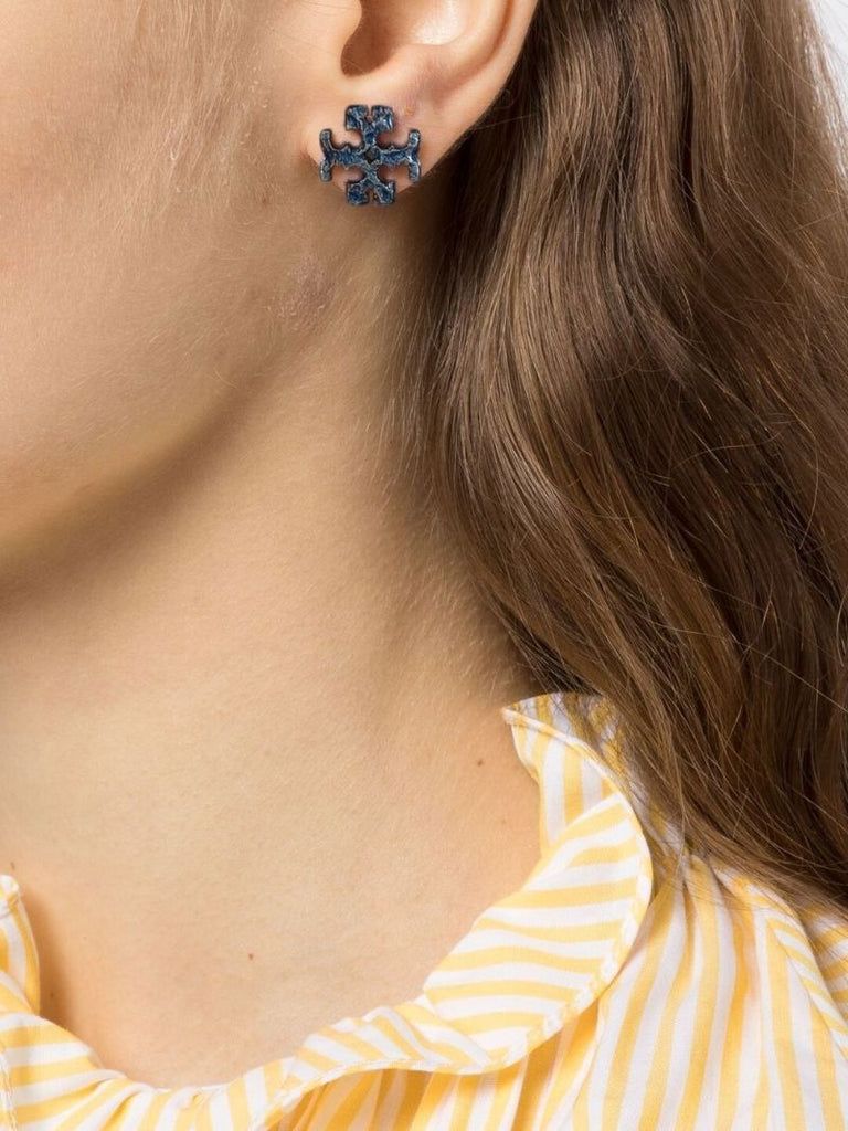 Silver-tone Roxanne Painted Stud Earrings