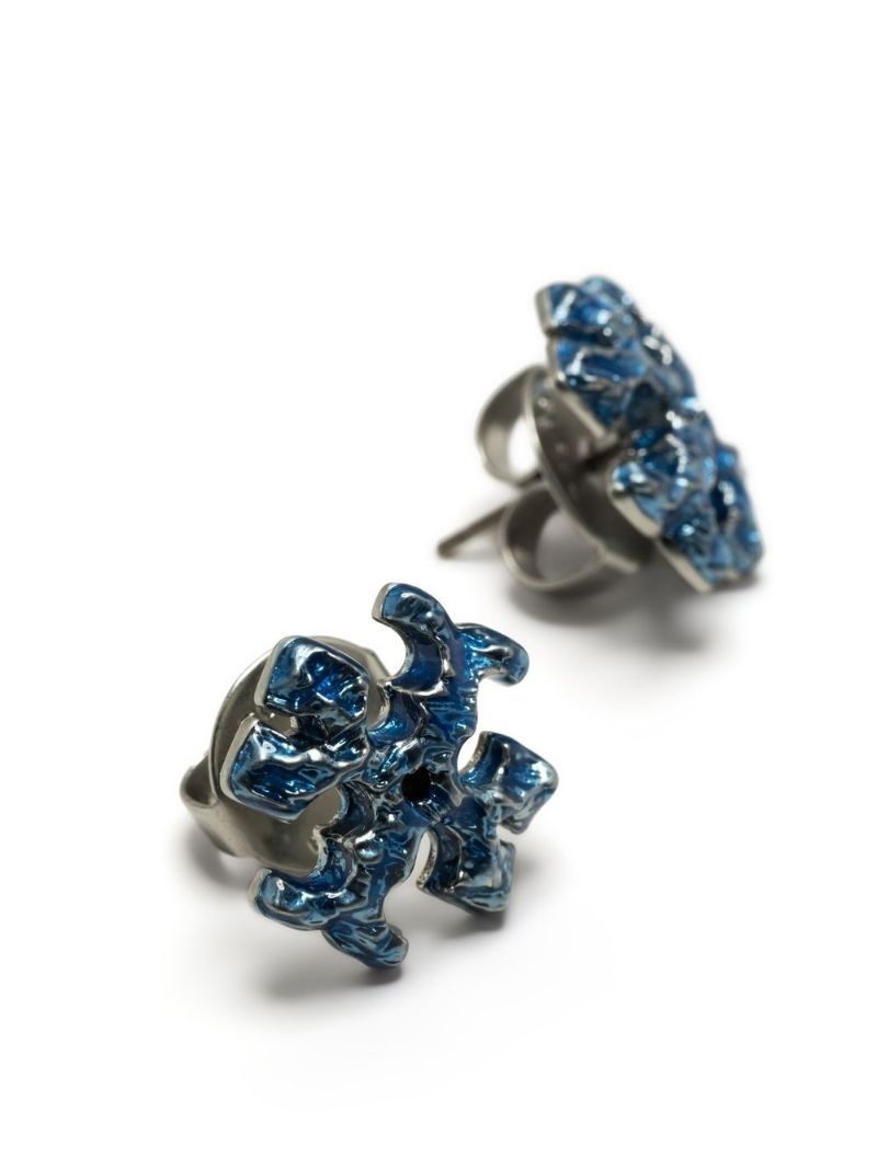 Silver-tone Roxanne Painted Stud Earrings