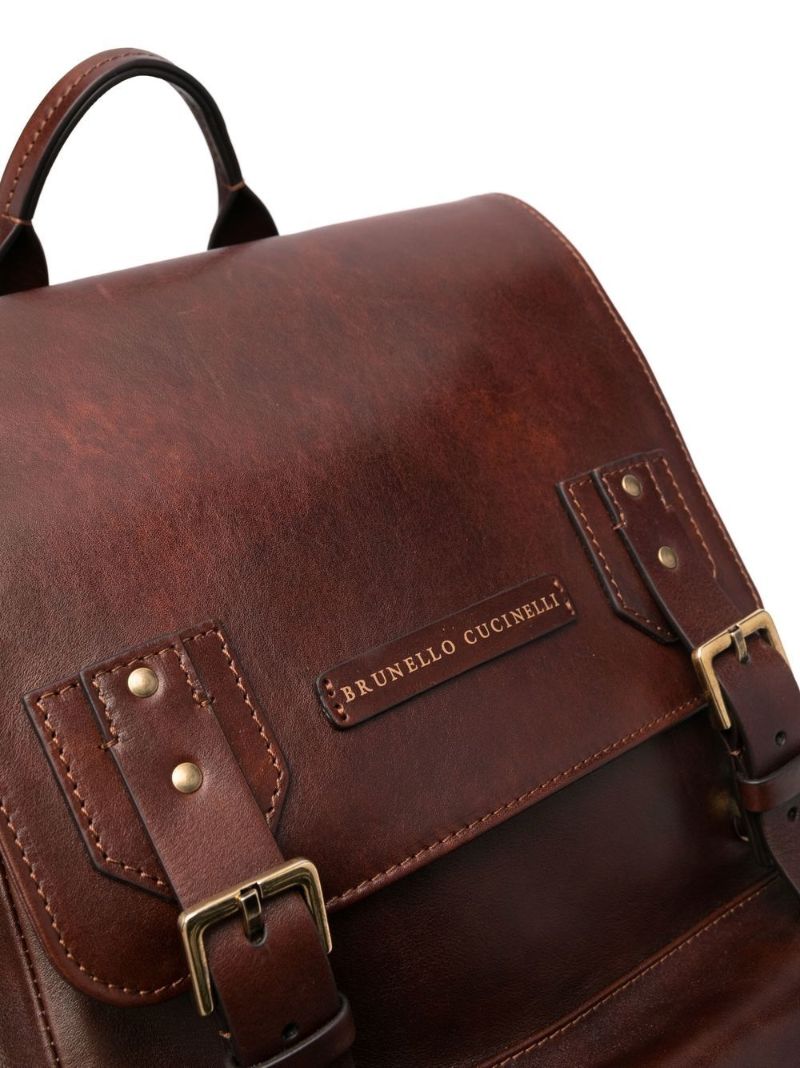 Brown City Leather Backpack