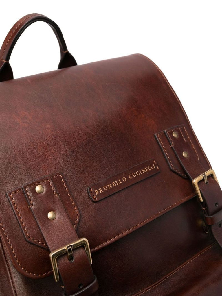 Brown City Leather Backpack