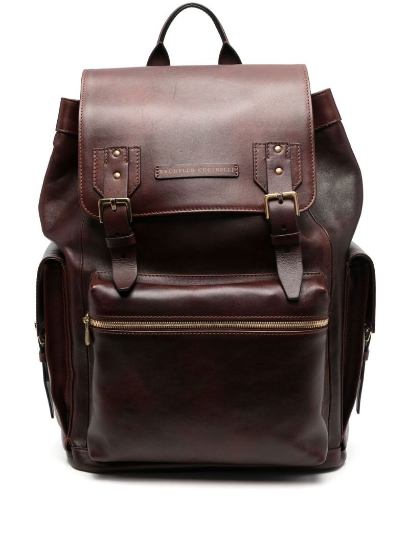 Brown City Leather Backpack
