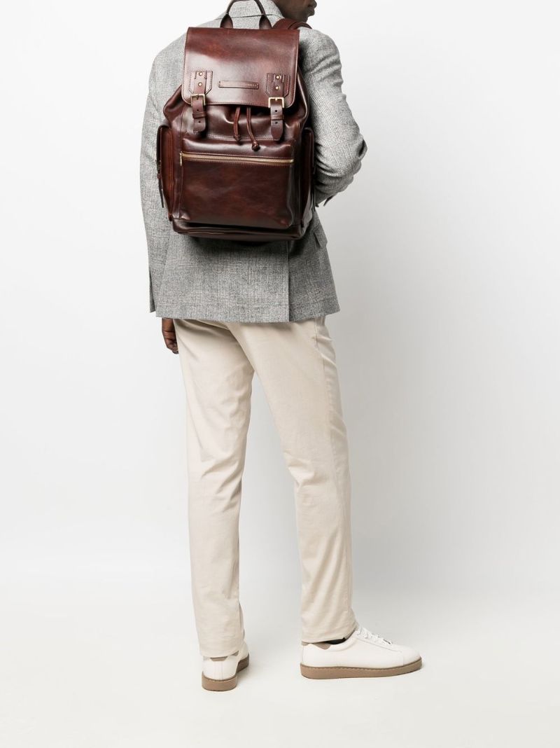 Brown City Leather Backpack