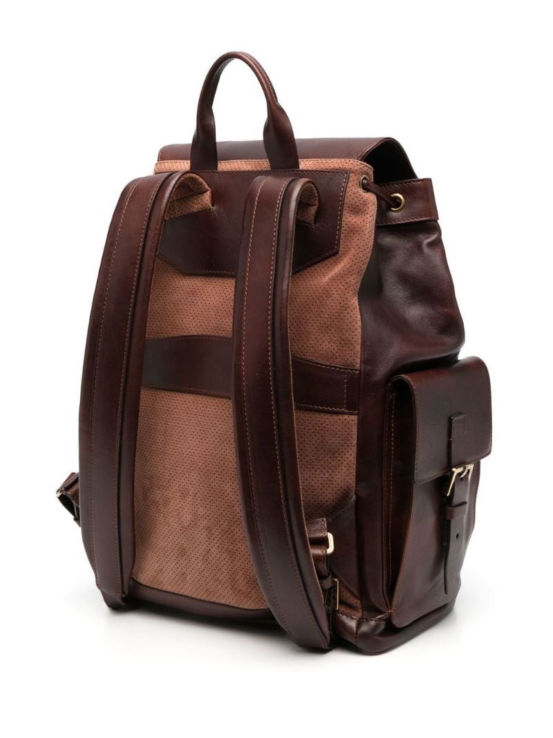Brown City Leather Backpack