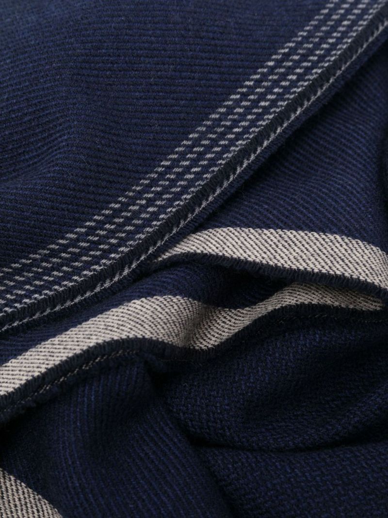 Blue Fringed Edge Scarf