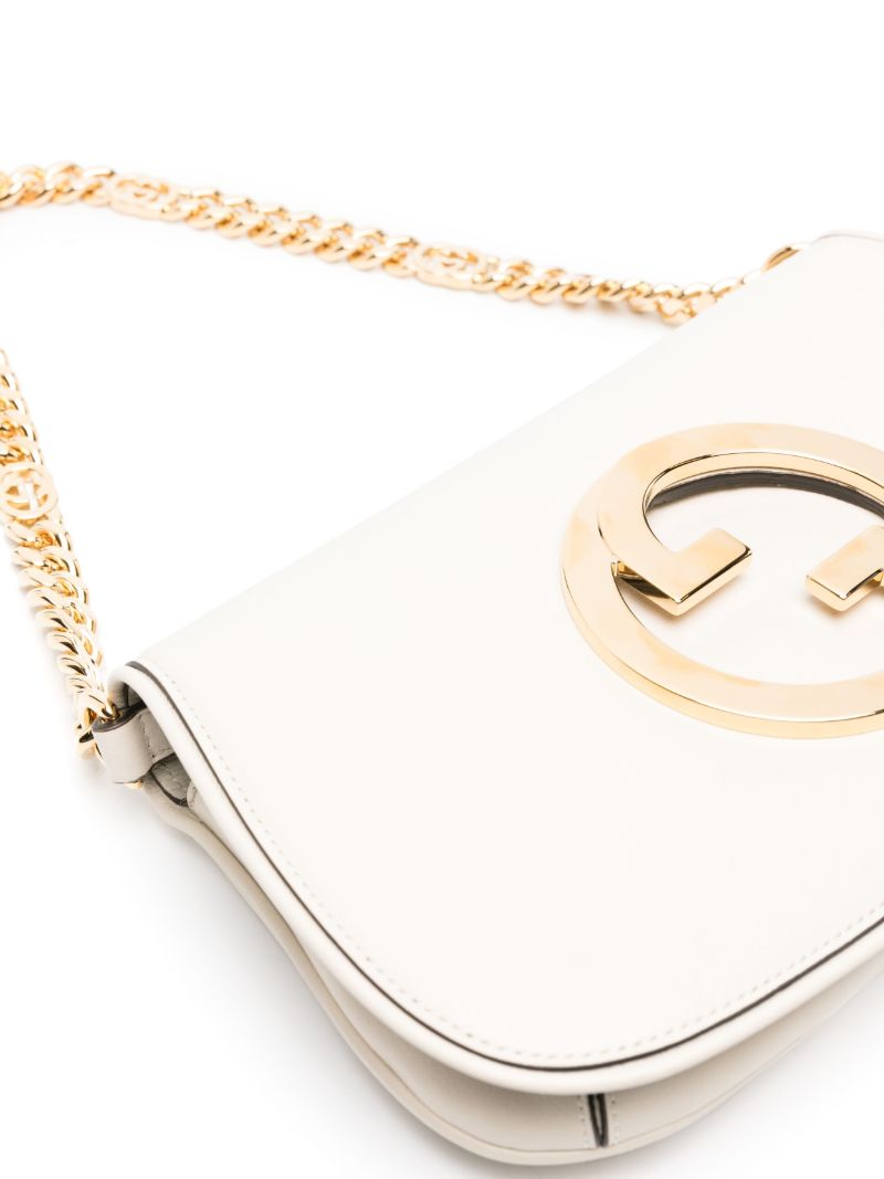 White Logo Plaque Shoulder Bag