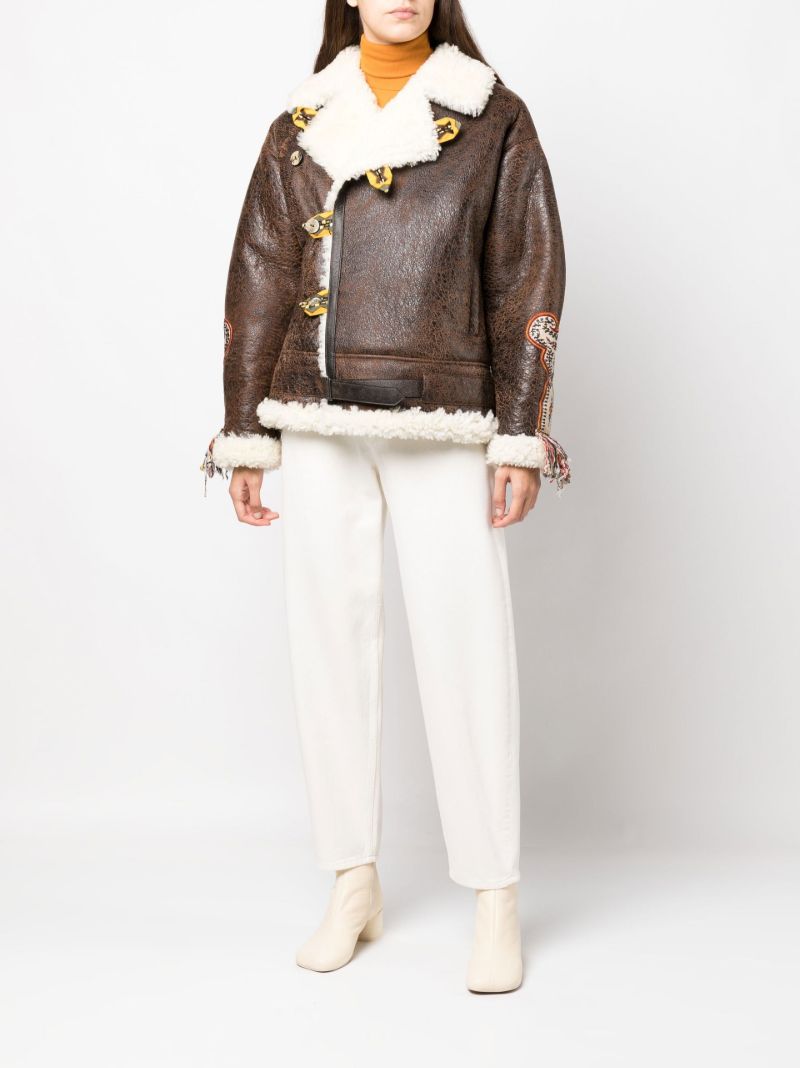 Brown Gina Leather Shearling Jacket