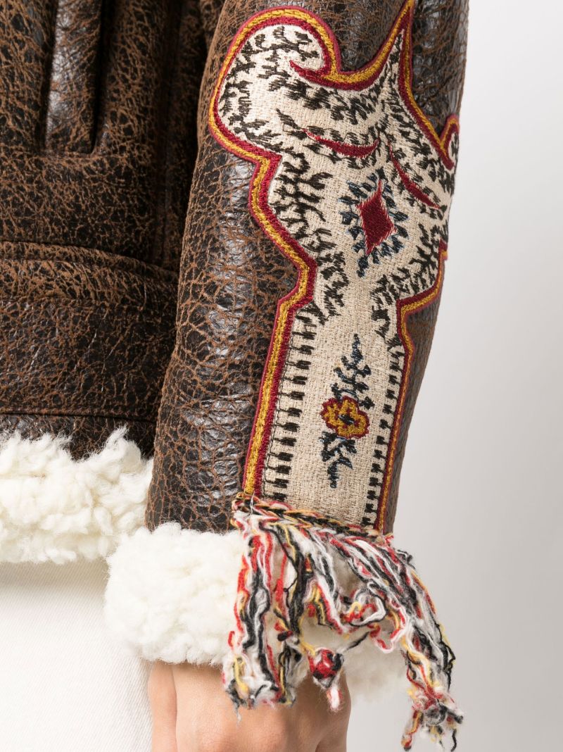 Brown Gina Leather Shearling Jacket