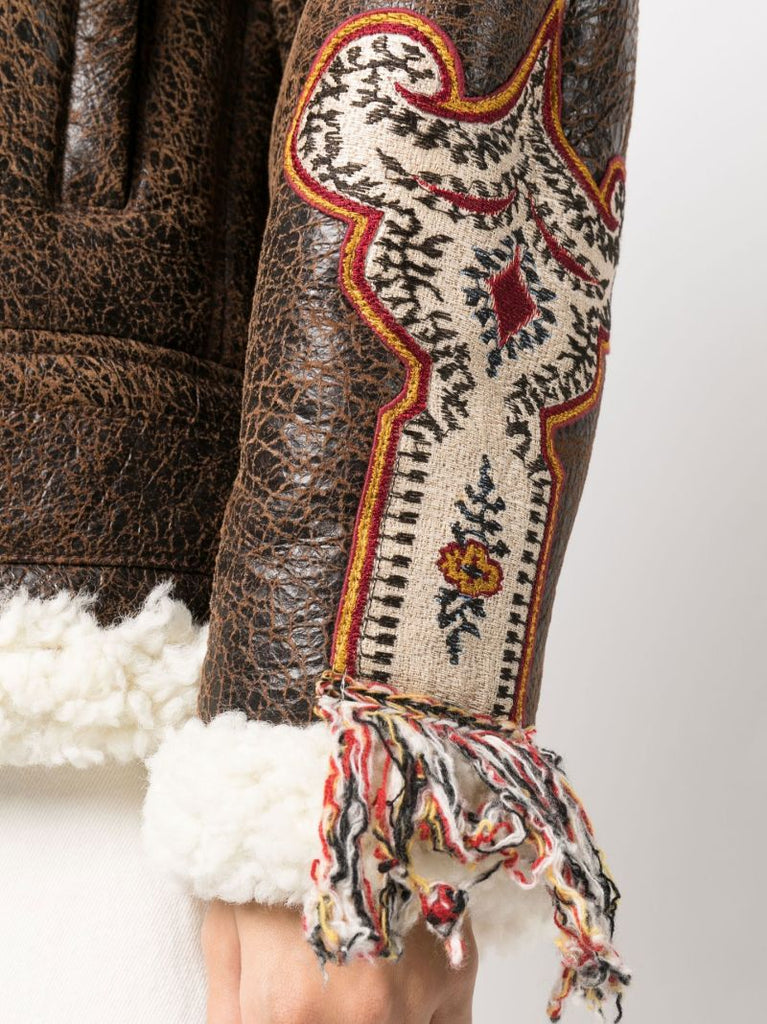 Brown Gina Leather Shearling Jacket