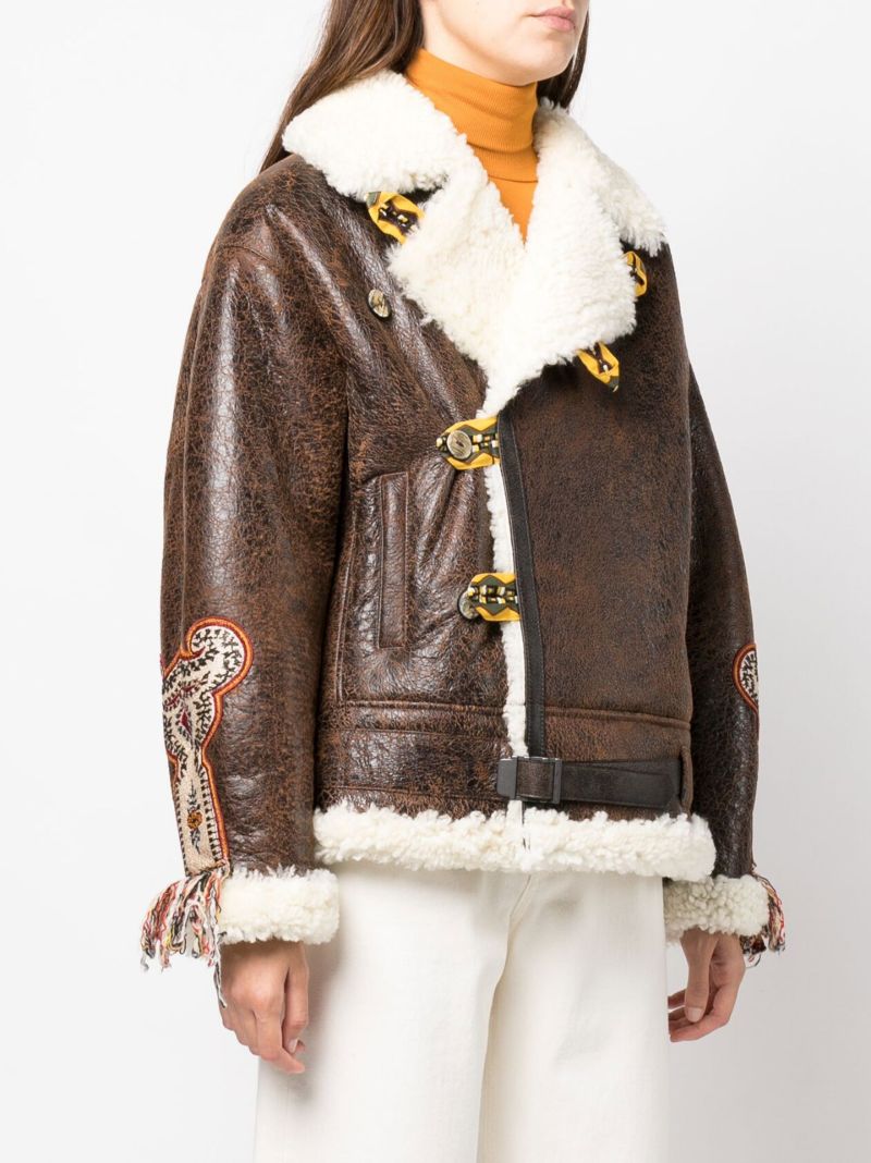 Brown Gina Leather Shearling Jacket