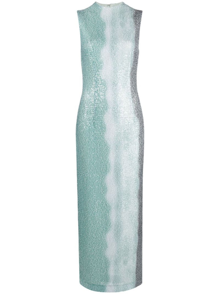 Green Mira OmbrÃ_x0083_Â© Sequin Maxi Dress