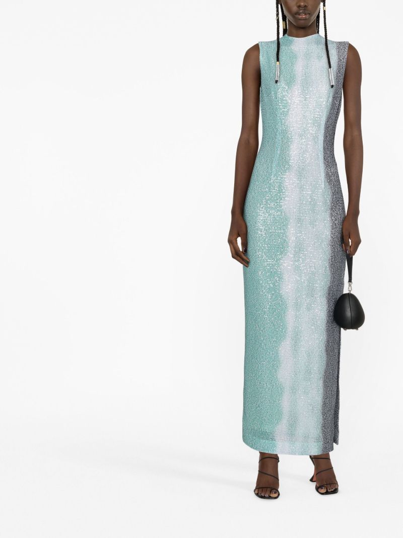 Green Mira OmbrÃ_x0083_Â© Sequin Maxi Dress