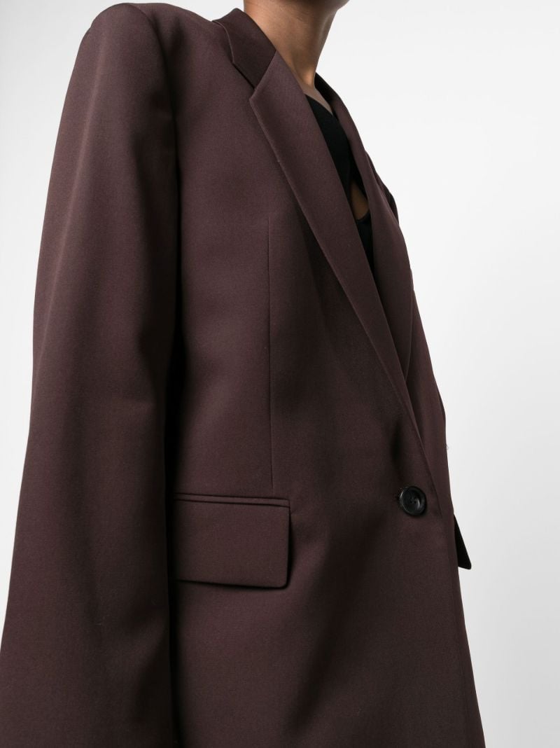 Burgundy Single-breasted Wool Blazer