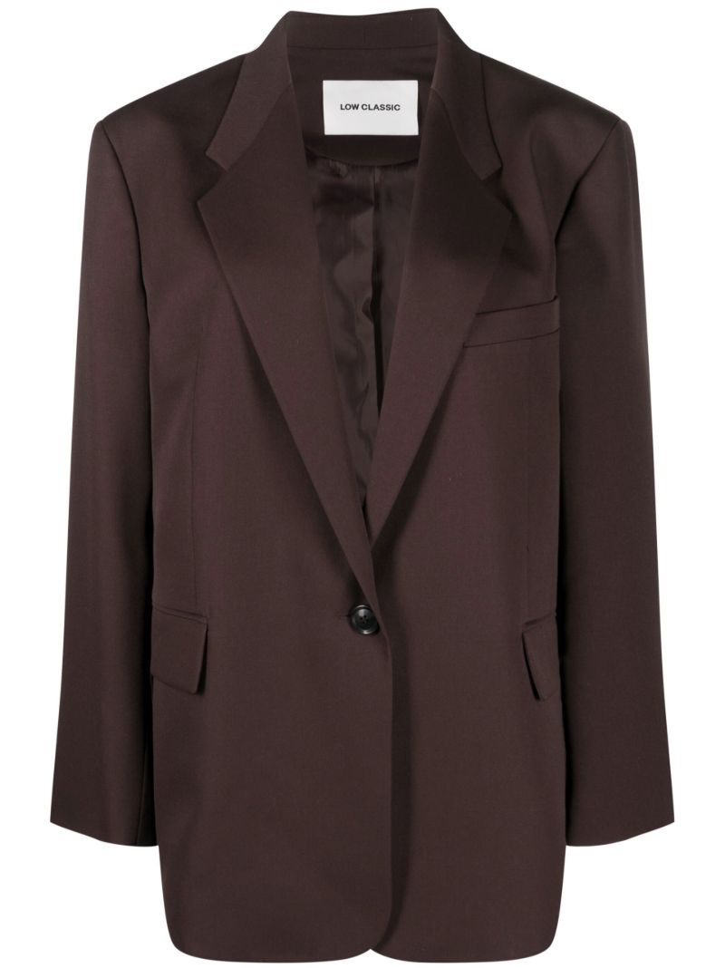 Burgundy Single-breasted Wool Blazer